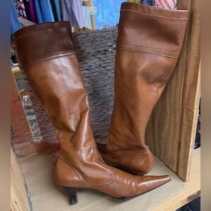 Franco Sarto Tan Leather Over the Knee Boots